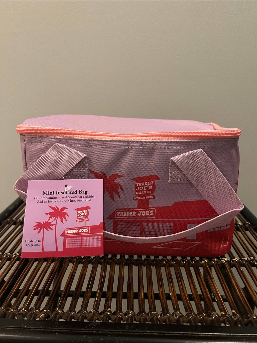 NWT Trader Joe's Mini Insulated Bag Purple - Picture 2 of 4